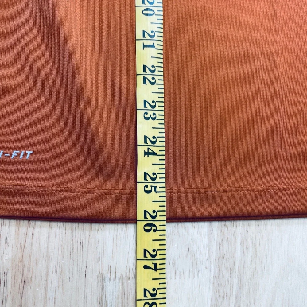 Nike Womens Dri-FIT Polo Shirt Burnt Orange White Piping Short‎ Sleeve Small